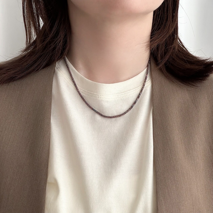 メタルビーズネックレス ショート ジェンダーレスデザイン | feu | 詳細画像2 