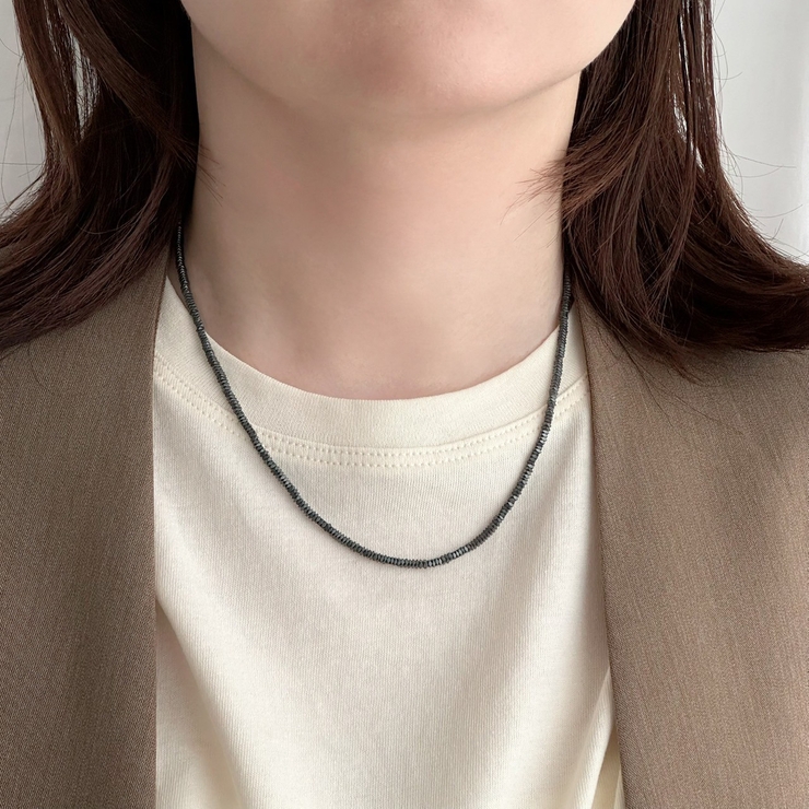 メタルビーズネックレス ショート ジェンダーレスデザイン | feu | 詳細画像8 