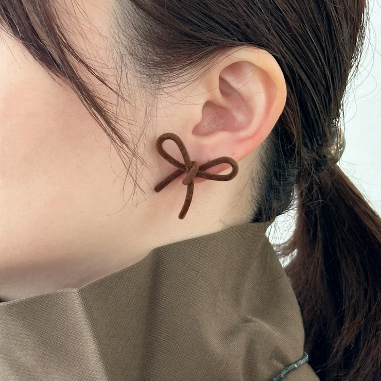 リボンピアス ベロア クラシカル | feu | 詳細画像14 