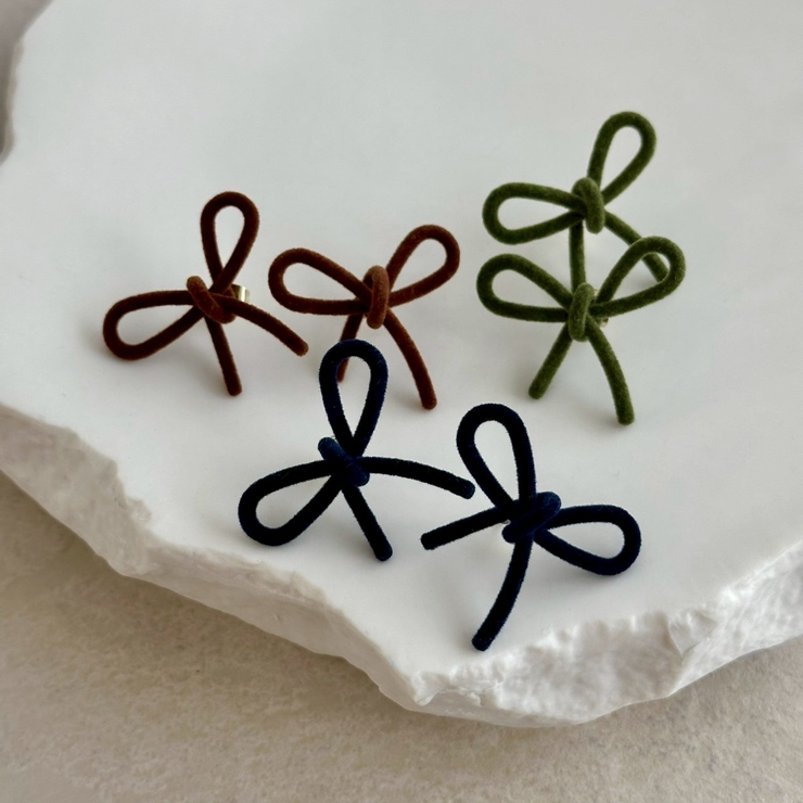 リボンピアス ベロア クラシカル | feu | 詳細画像2 