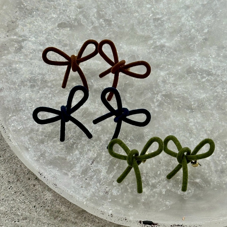 リボンピアス ベロア クラシカル | feu | 詳細画像8 