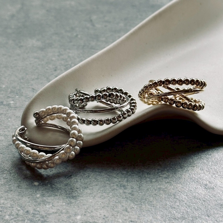 フリーサイズリング 変形クロス 異素材ミックス | feu | 詳細画像23 