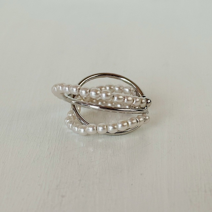 フリーサイズリング 変形クロス 異素材ミックス | feu | 詳細画像6 