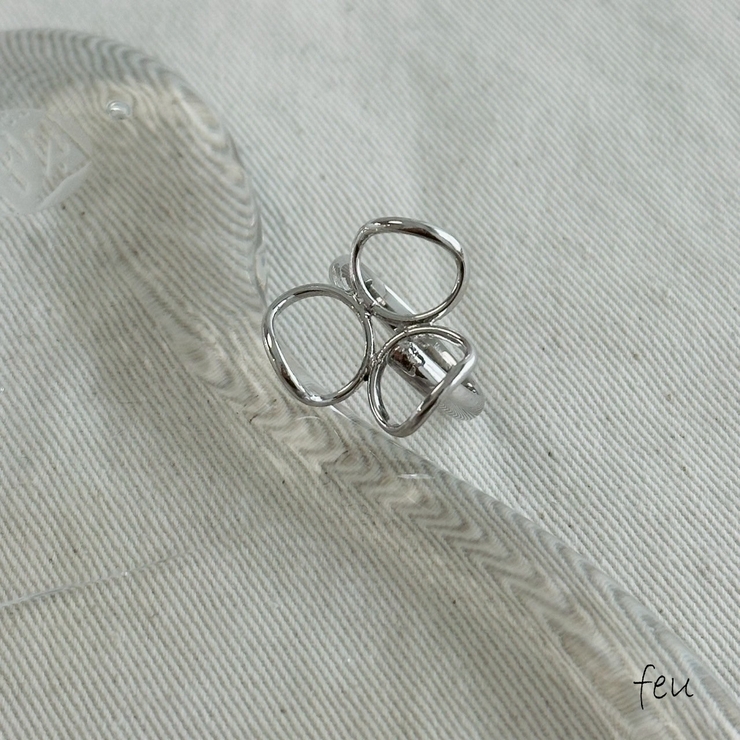 シルバー | 変形メタル リング ワイヤーアートデザイン | feu