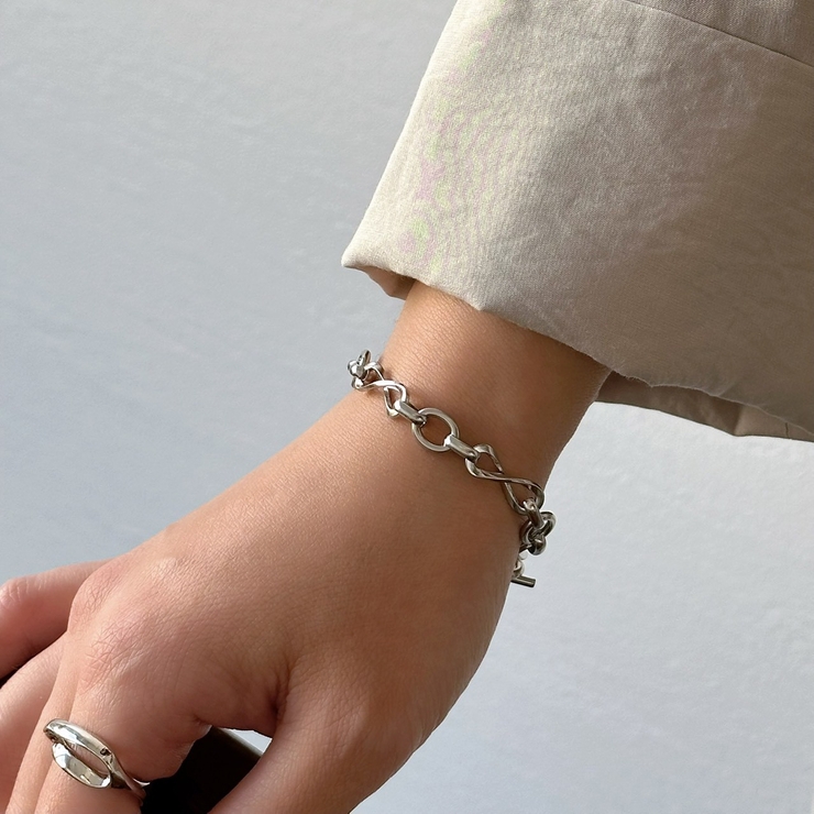 サージカルステンレス チェーンブレスレット ボリューム | feu | 詳細画像11 