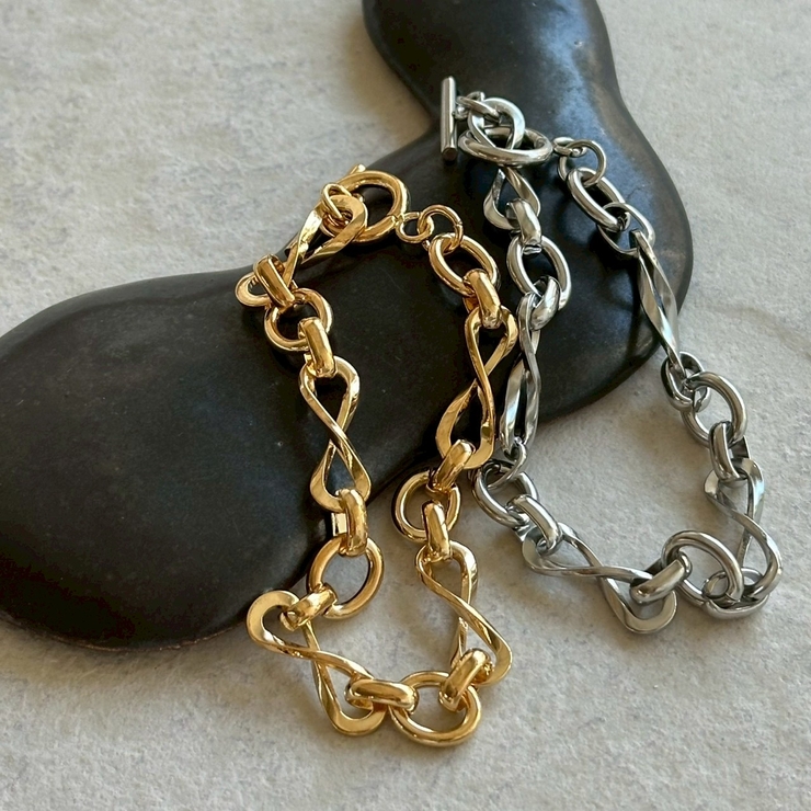 サージカルステンレス チェーンブレスレット ボリューム | feu | 詳細画像2 