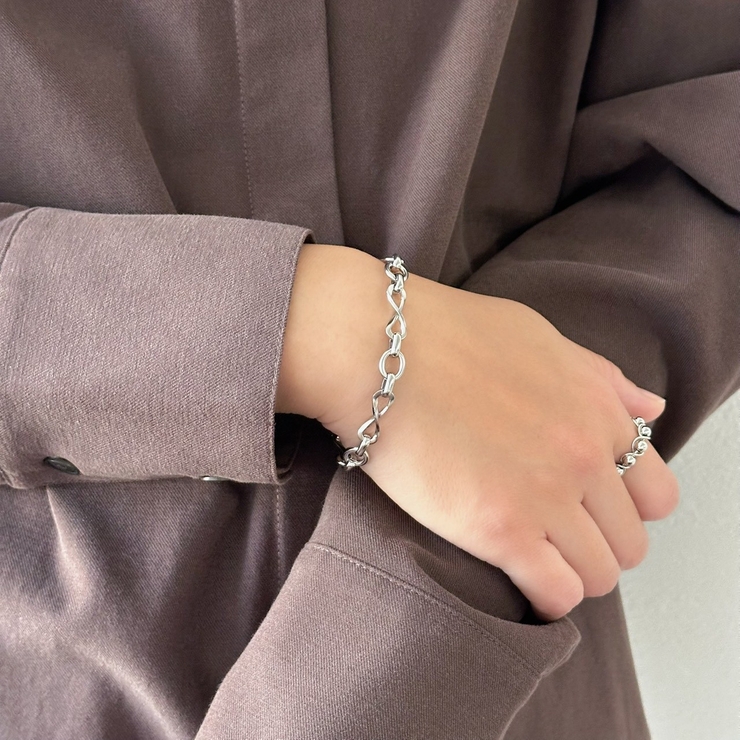 サージカルステンレス チェーンブレスレット ボリューム | feu | 詳細画像9 