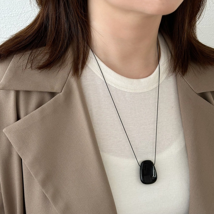 オニキス ネックレス ブラックコード | feu | 詳細画像5 