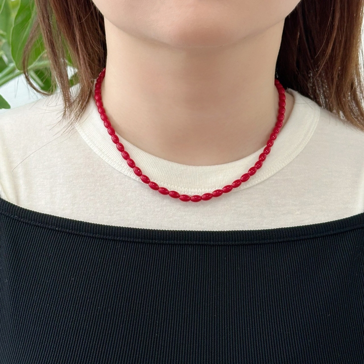 カラーショートネックレス サージカルステンレス オニキス | feu | 詳細画像15 