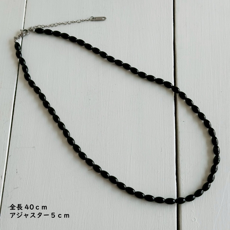 カラーショートネックレス サージカルステンレス オニキス | feu | 詳細画像6 