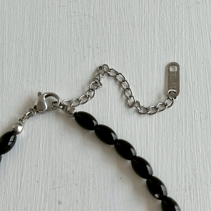 カラーショートネックレス サージカルステンレス オニキス | feu | 詳細画像7 