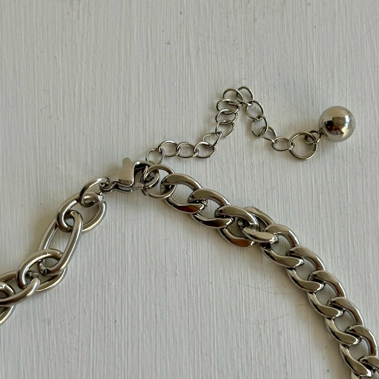 サージカルステンレスネックレス 変形メタル 大ぶり | feu | 詳細画像7 