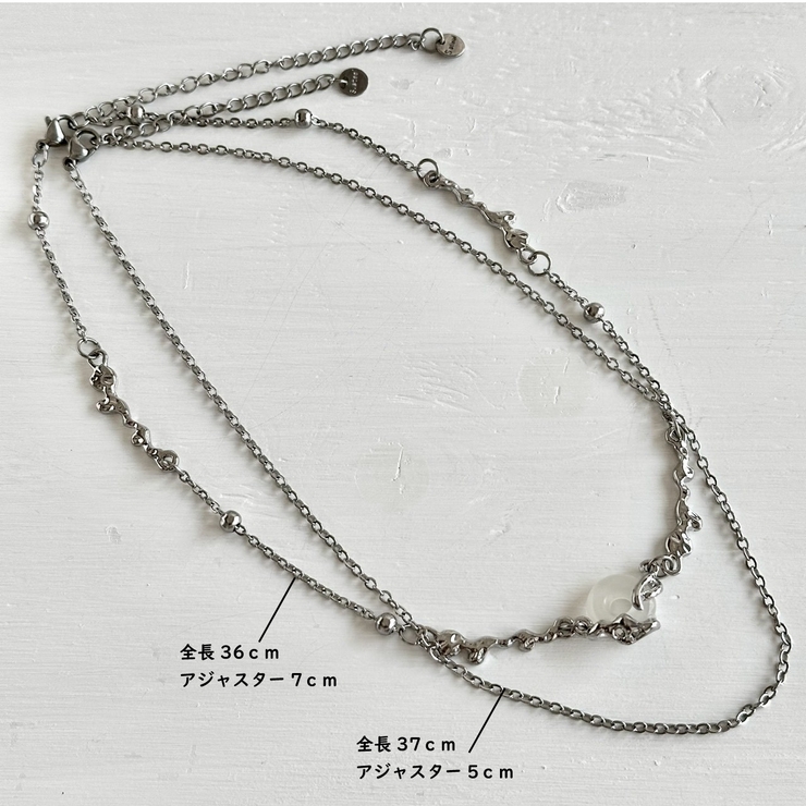 サージカルステンレス 2連ネックレス アレルギー対応素材 | feu | 詳細画像3 