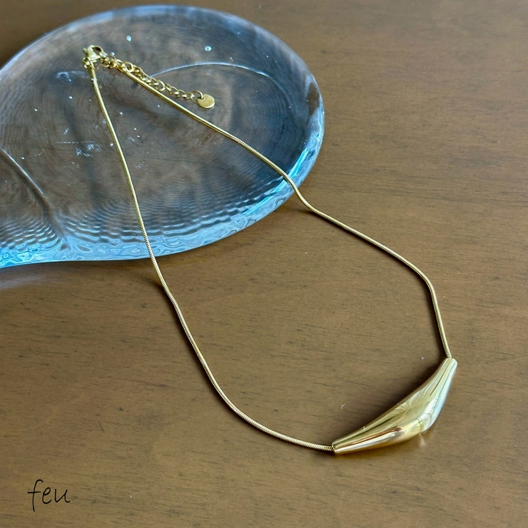 ゴールド | サージカルステンレス ネックレス シンプル | feu