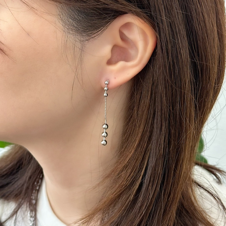 ボールチェーンピアス 揺れる 華奢 | feu | 詳細画像11 