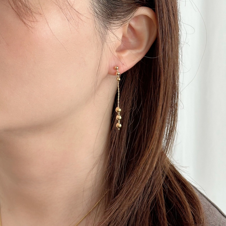 ボールチェーンピアス 揺れる 華奢 | feu | 詳細画像13 