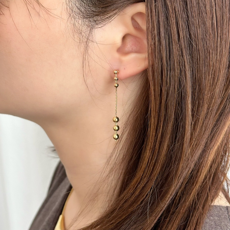 ボールチェーンピアス 揺れる 華奢 | feu | 詳細画像14 