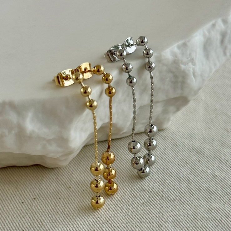 ボールチェーンピアス 揺れる 華奢 | feu | 詳細画像8 