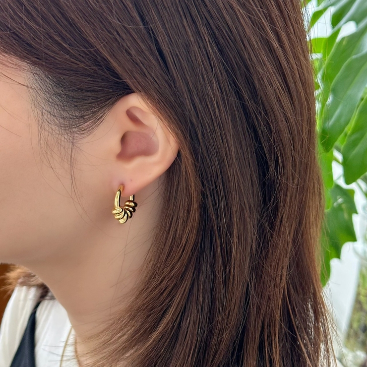 サージカルステンレス フープピアス アクセントデザイン | feu | 詳細画像2 