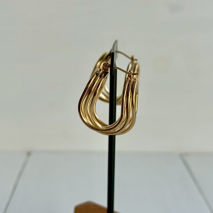 フープピアス 変形メタル ワイヤーアートデザイン | feu | 詳細画像5 