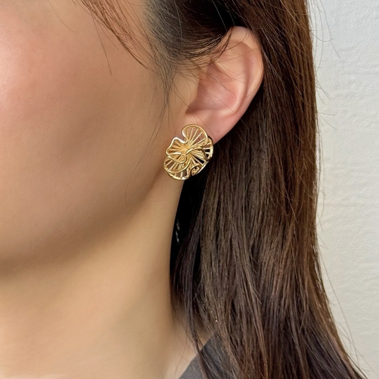 フラワーピアス メタル 大ぶり | feu | 詳細画像14 