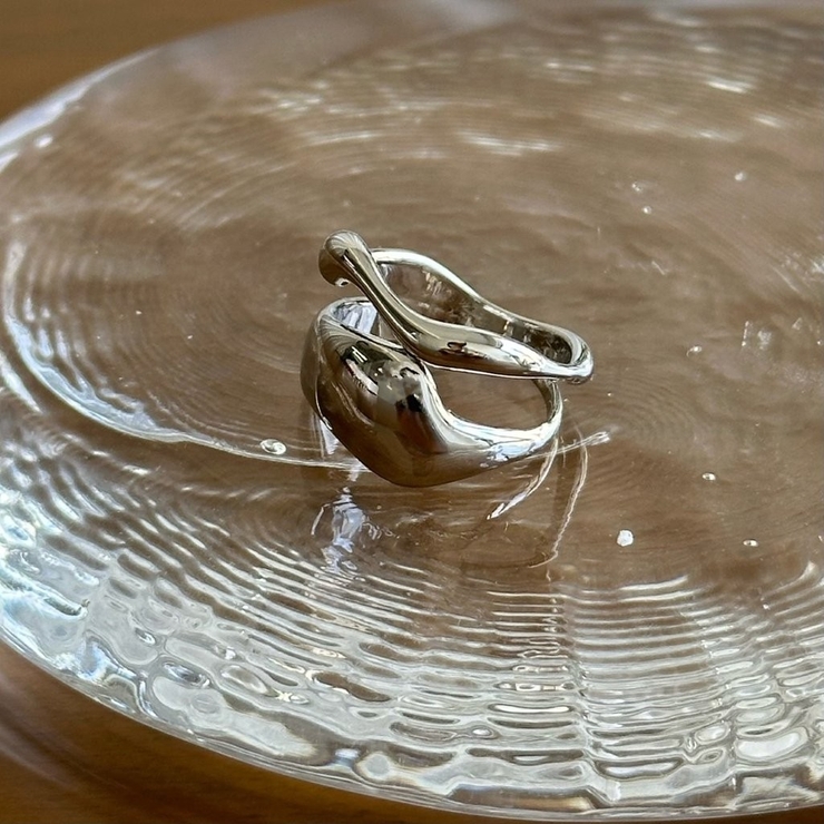 シルバー | ニュアンスリング 変形メタル デザインリング | feu