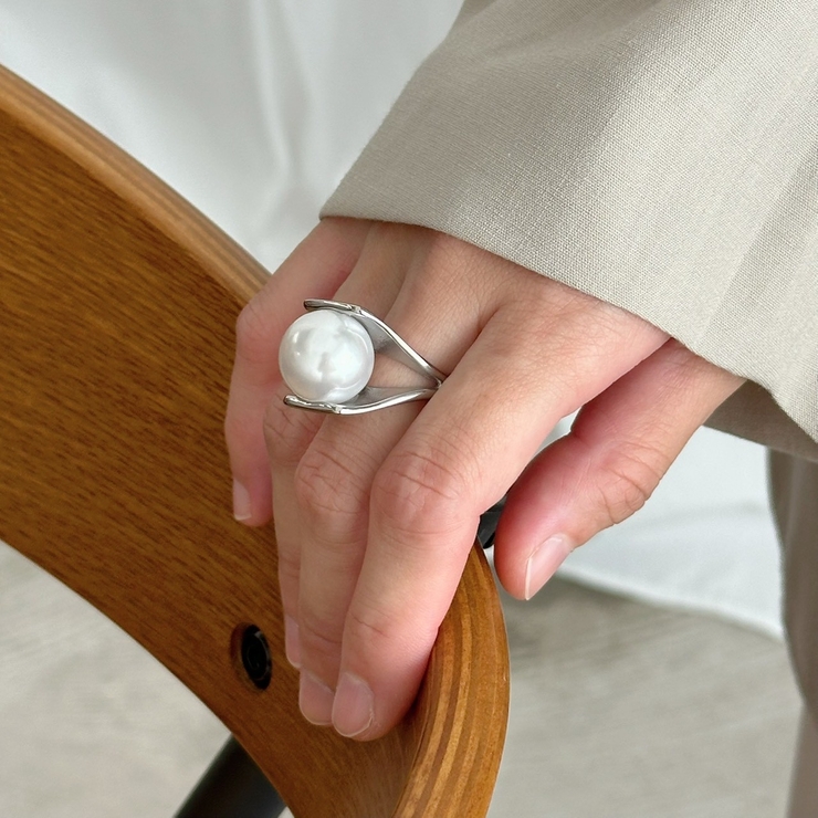 サージカルステンレスリング 樹脂パール 大ぶり | feu | 詳細画像10 