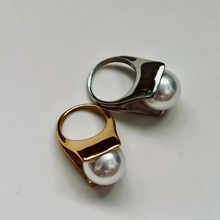 サージカルステンレスリング 樹脂パール 大ぶり | feu | 詳細画像17 