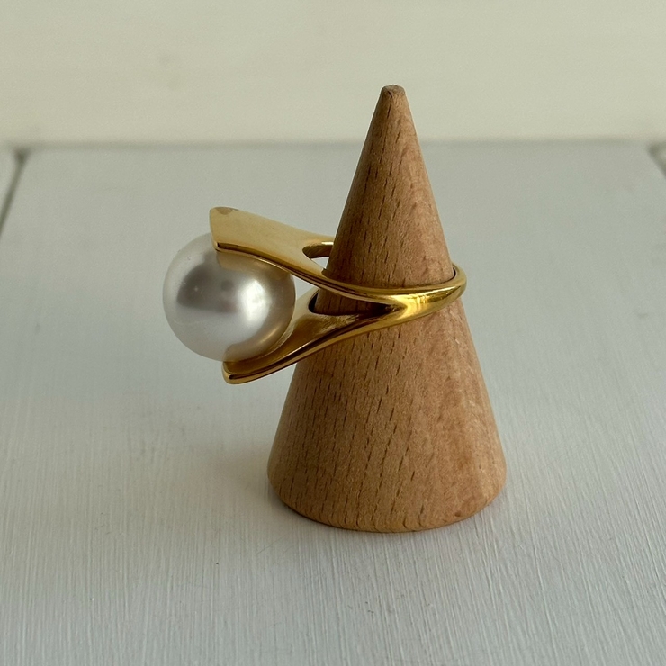 サージカルステンレスリング 樹脂パール 大ぶり | feu | 詳細画像5 