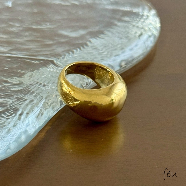 ゴールド | サージカルステンレス リング アレルギー対応素材 | feu