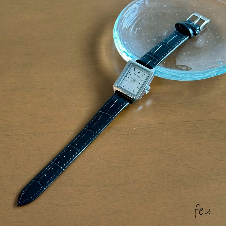 ブラック | 腕時計 ジャパンムーブメント スクエア | feu