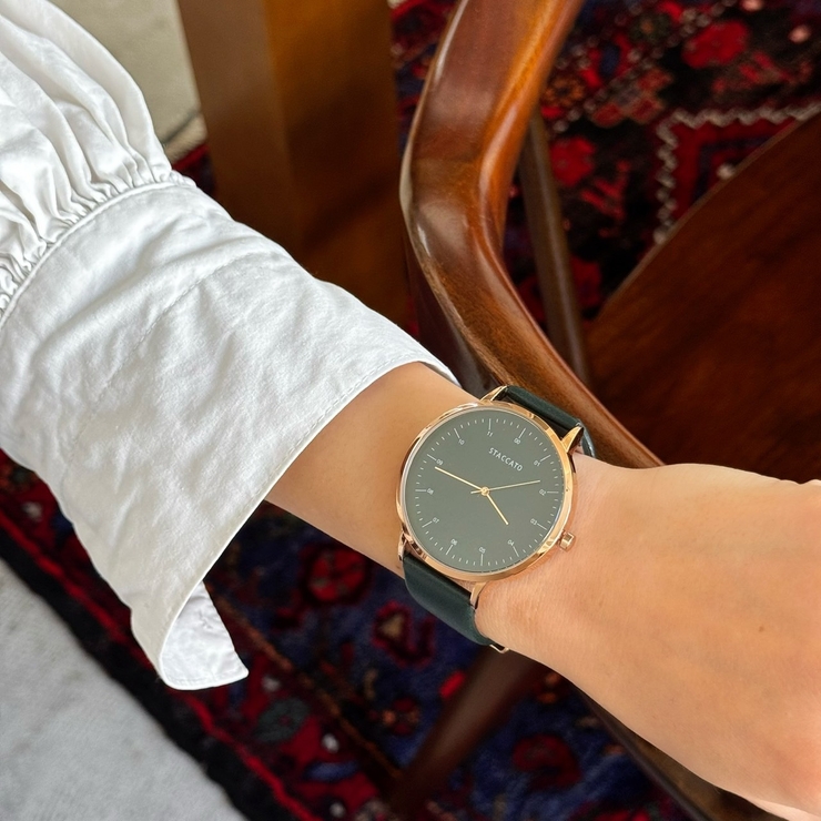 ビックフェース腕時計 ジャパンムーブメント 革ベルト | feu | 詳細画像2 