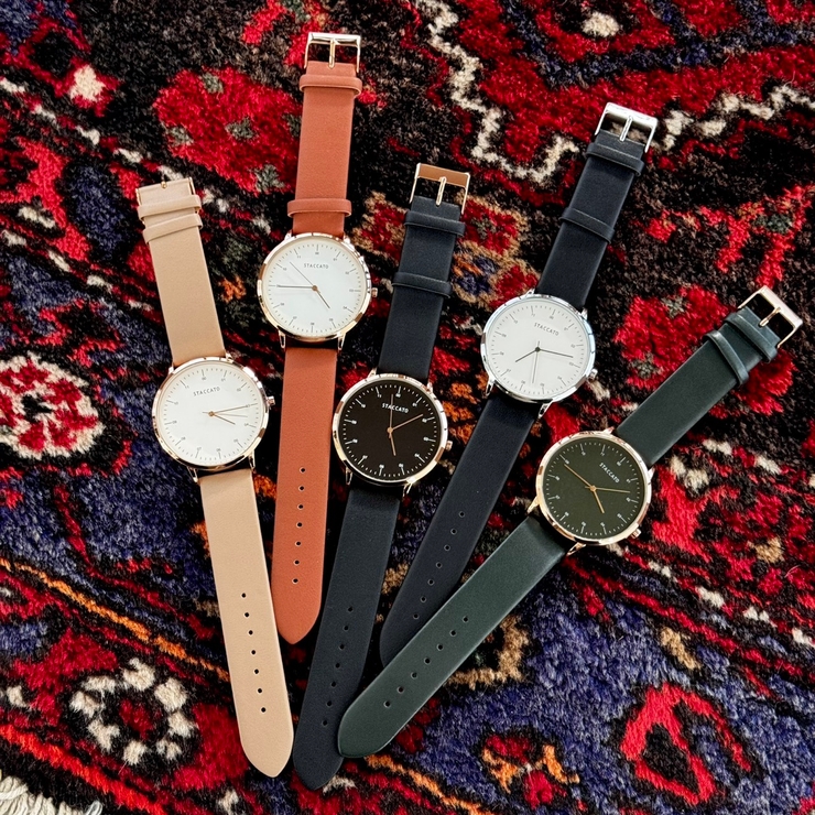 ビックフェース腕時計 ジャパンムーブメント 革ベルト | feu | 詳細画像3 