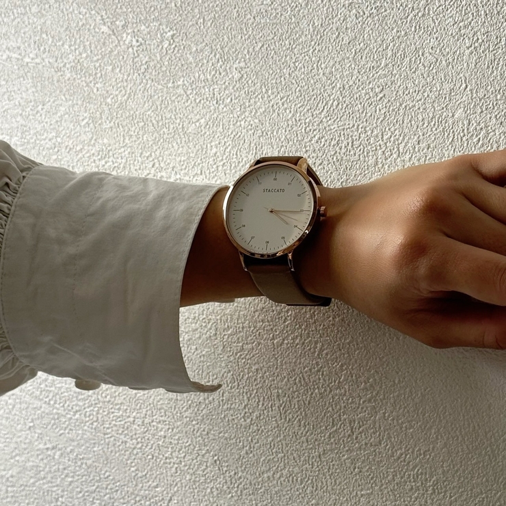 ビックフェース腕時計 ジャパンムーブメント 革ベルト | feu | 詳細画像9 