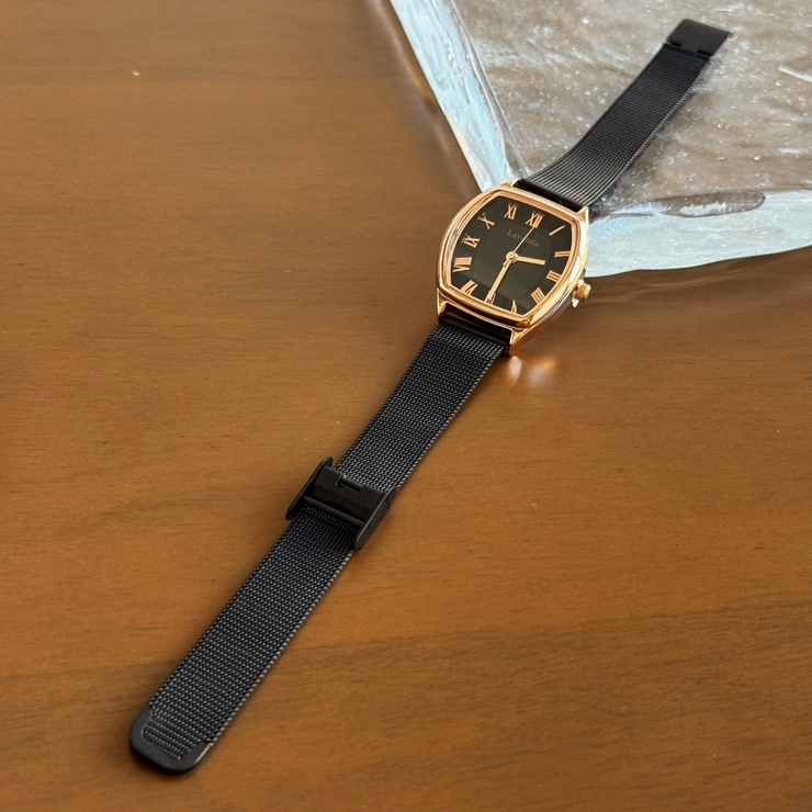 ブラック | メタル腕時計 ジャパンムーブメント スクエア | feu