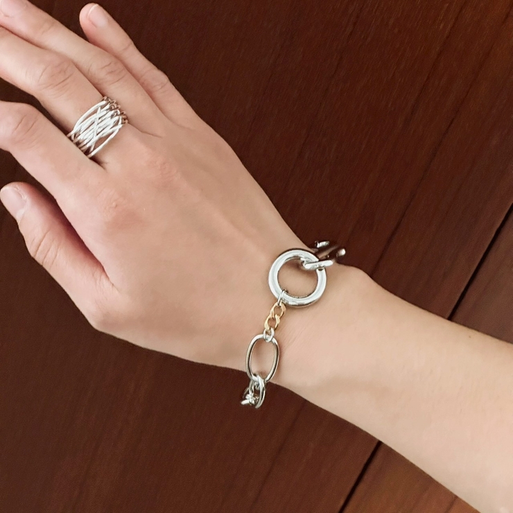 ニュアンスチェーン バイカラー ブレスレット | feu | 詳細画像10 