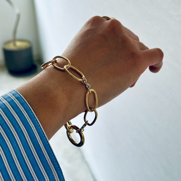 ニュアンスチェーン バイカラー ブレスレット | feu | 詳細画像2 