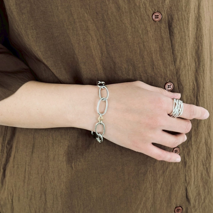 ニュアンスチェーン バイカラー ブレスレット | feu | 詳細画像7 