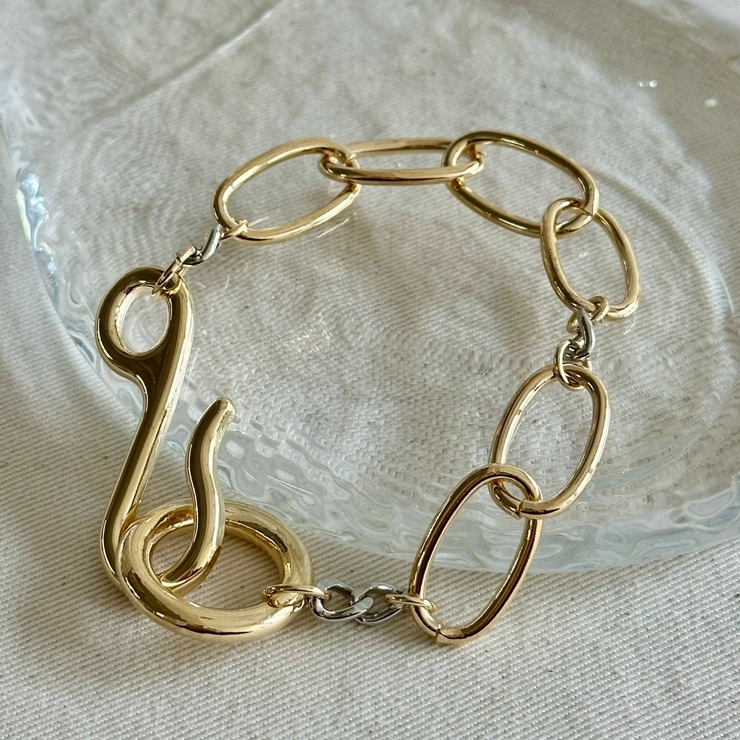 ゴールド | ニュアンスチェーン バイカラー ブレスレット | feu