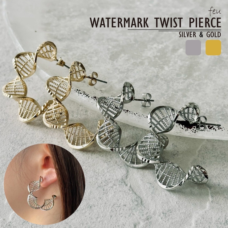 ビックフープピアス 透け柄 軽量 | feu | 詳細画像1 