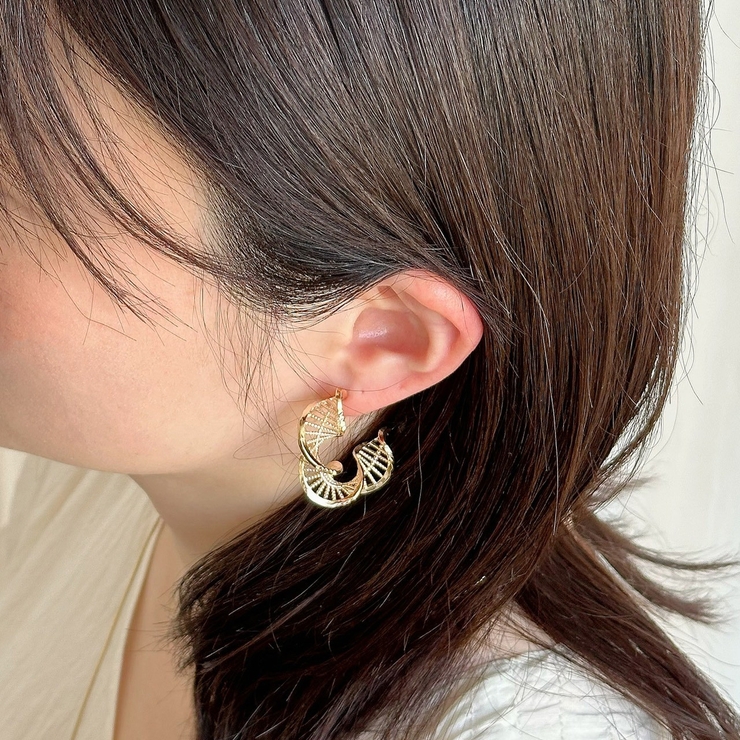 ビックフープピアス 透け柄 軽量 | feu | 詳細画像9 