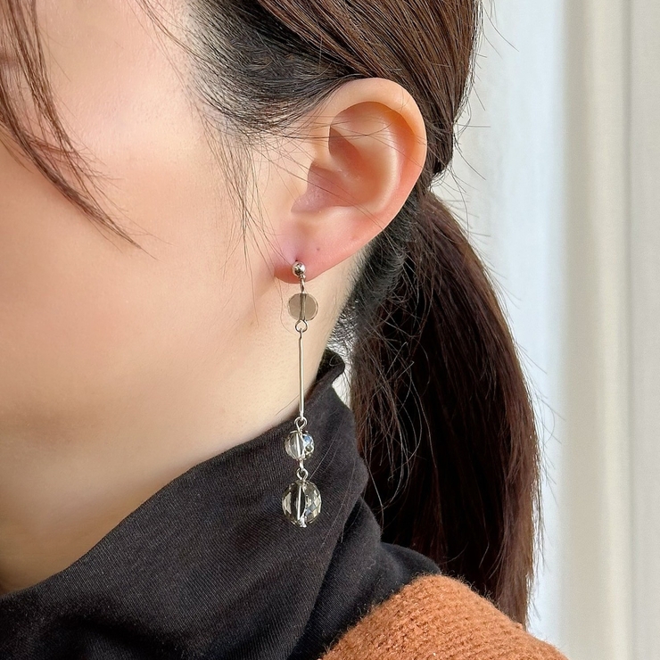 揺れるピアス クリア樹脂 個性的 | feu | 詳細画像14 