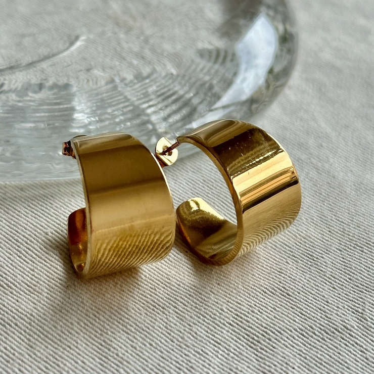 ゴールド | サージカルステンレス フープピアス アクリル樹脂 | feu