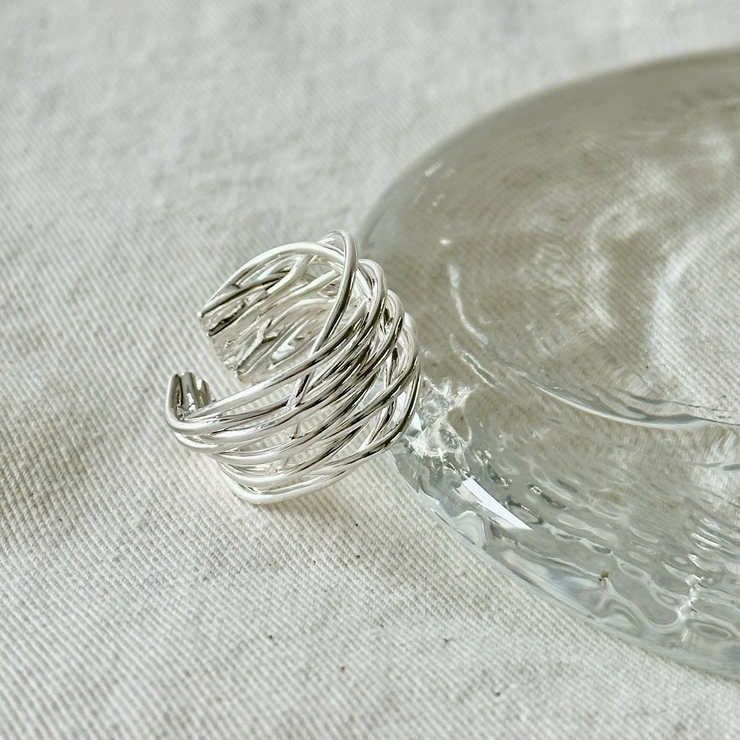 シルバー | フリーサイズリング 抜け感 ニュアンスデザイン | feu