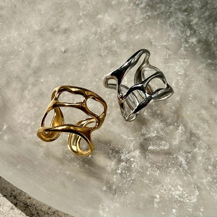 ステンレススチールリング ワイドフォルム フリーサイズ | feu | 詳細画像12 