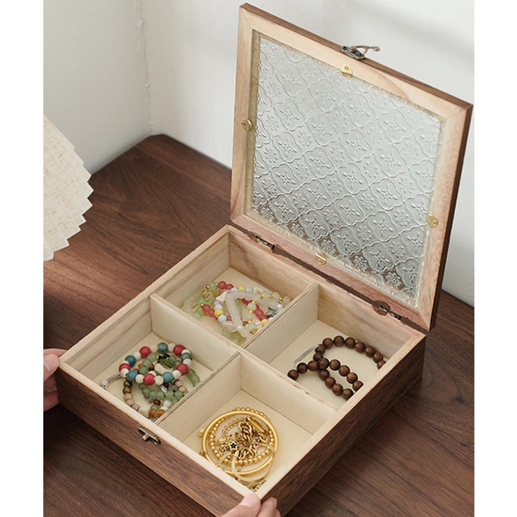 桐木ガラス蓋アクセサリーボックス | aimoha  | 詳細画像4 