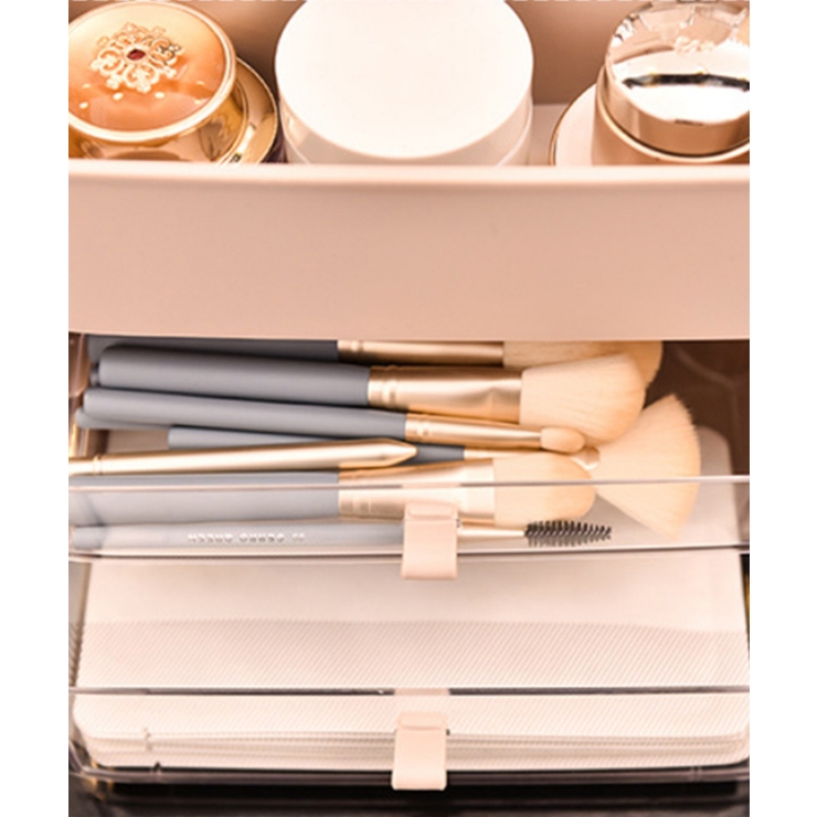 アクセサリー収納付き 大容量 メイクボックス[品番：XT000003733