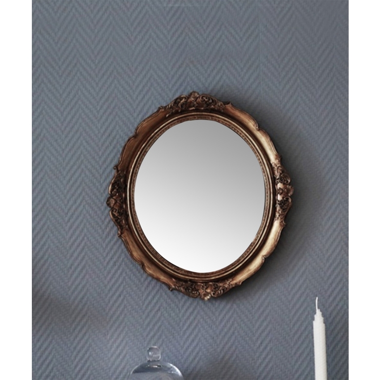 鏡 アンティーク 壁掛け[品番：XT000003750]｜aimoha （アイモハ