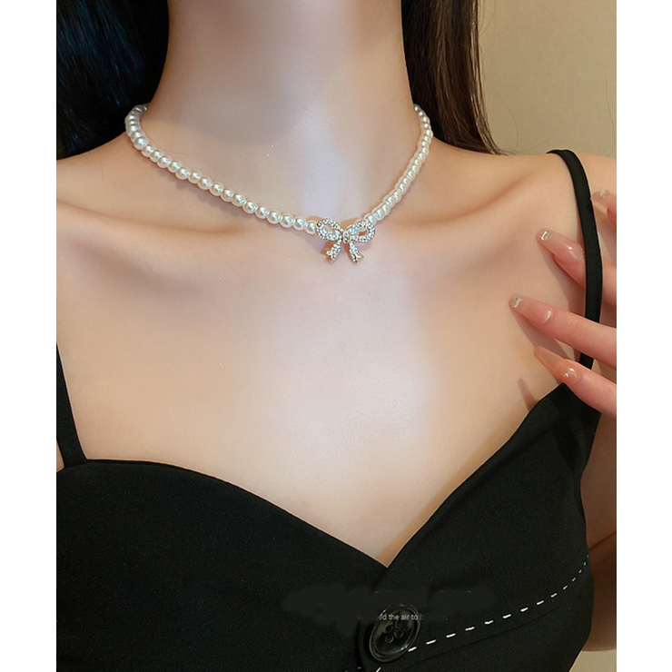 ホワイト | パールネックレス、シルバーネックレス Jasmine Grandiflorum | aimoha 