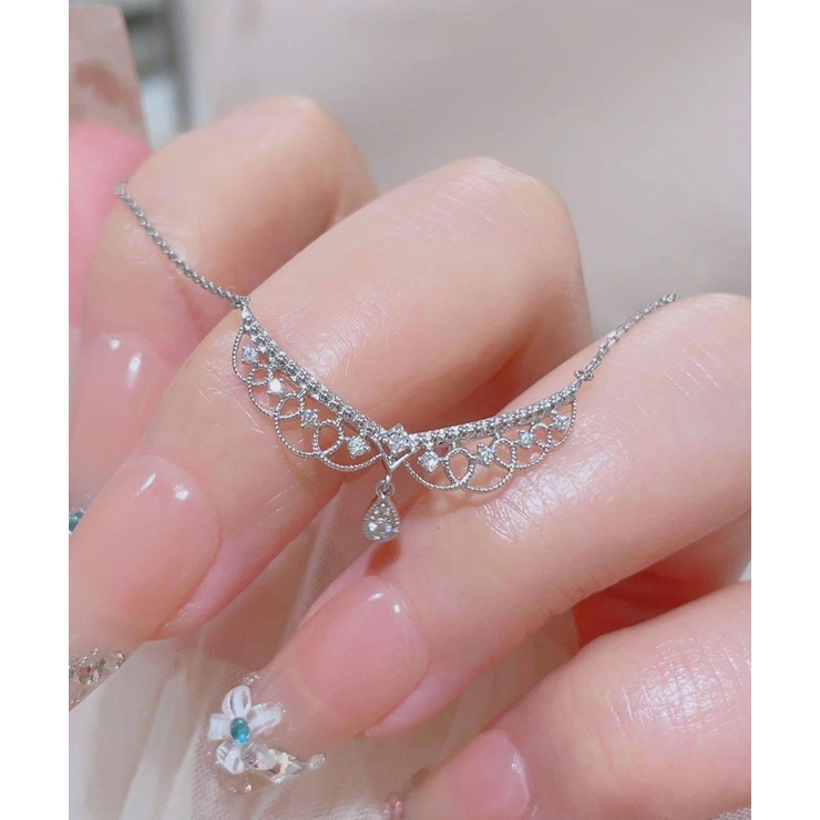 レース編み風細チェーンネックレス Jasmine Grandiflorum[品番